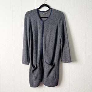 Nicole Miller Cardigan Womens Medium Full Zip Cotton Long Length Outdoor Travel